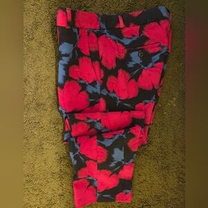 Women's Floral Dress Pants (Pink & Blue)